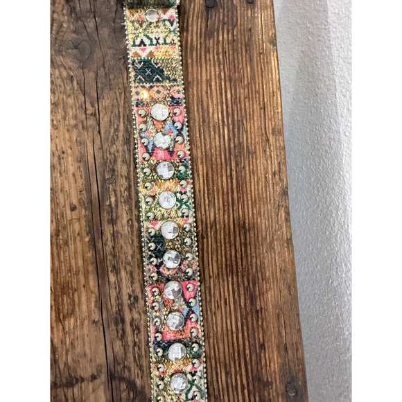 Womens Genuine Leather Western Rhinestone Studded Belt Multicolor A1858